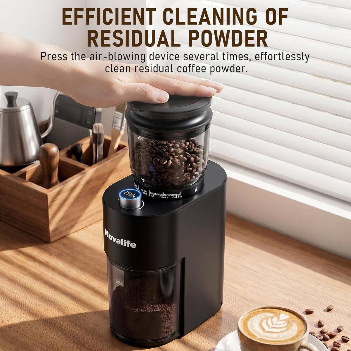 Coffee Grinder, Electric Coffee Bean Grinder with Anti-Static Design, 38 – size reference