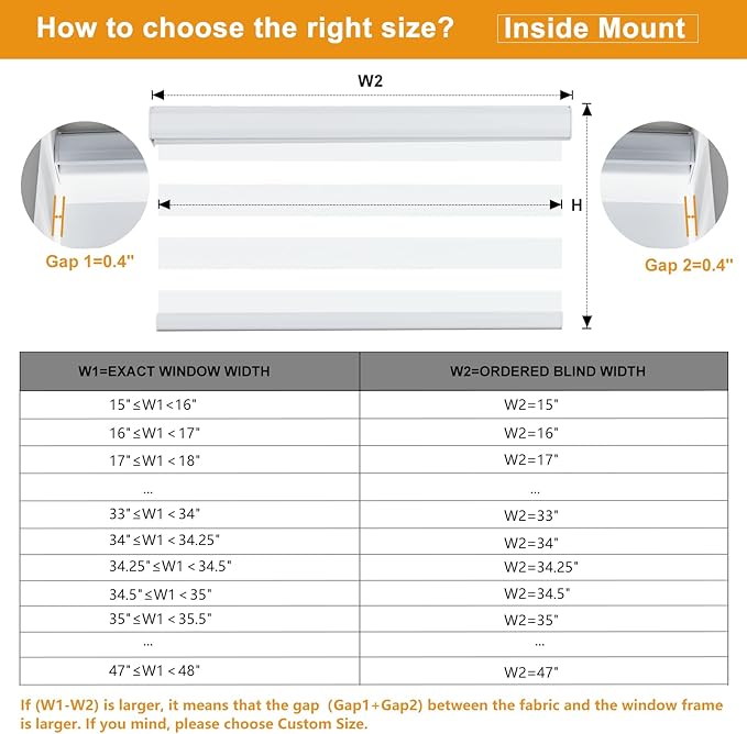 Persilux Cordless Zebra Blinds for Windows, Light Filtering Roller Shades for Windows (20" W x 64" H, White) Light Control for Day and Night, Light Filtering Sheer Shades for Home, Office, Bedroom