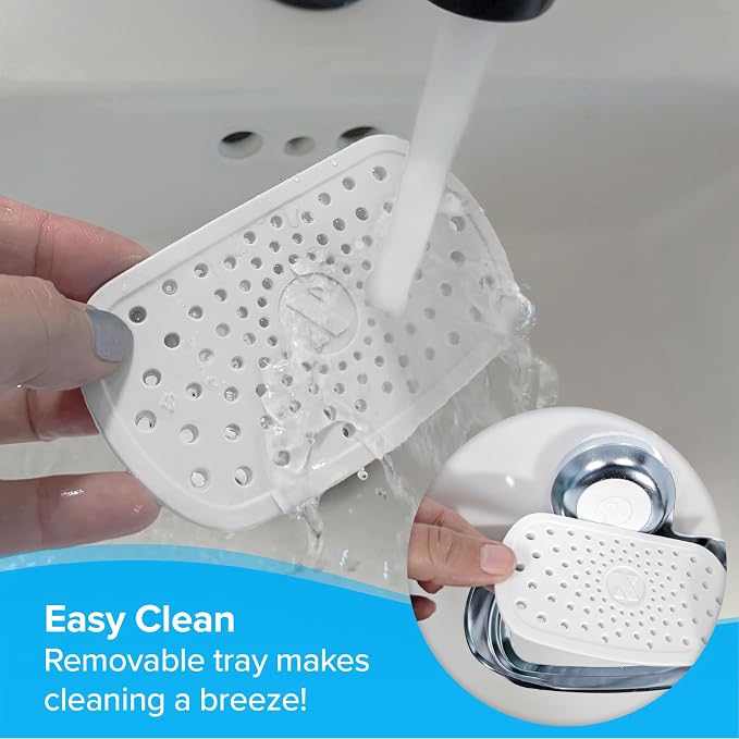Soap Dish with Suction Cup, Chrome Finish, Single Removable Tray