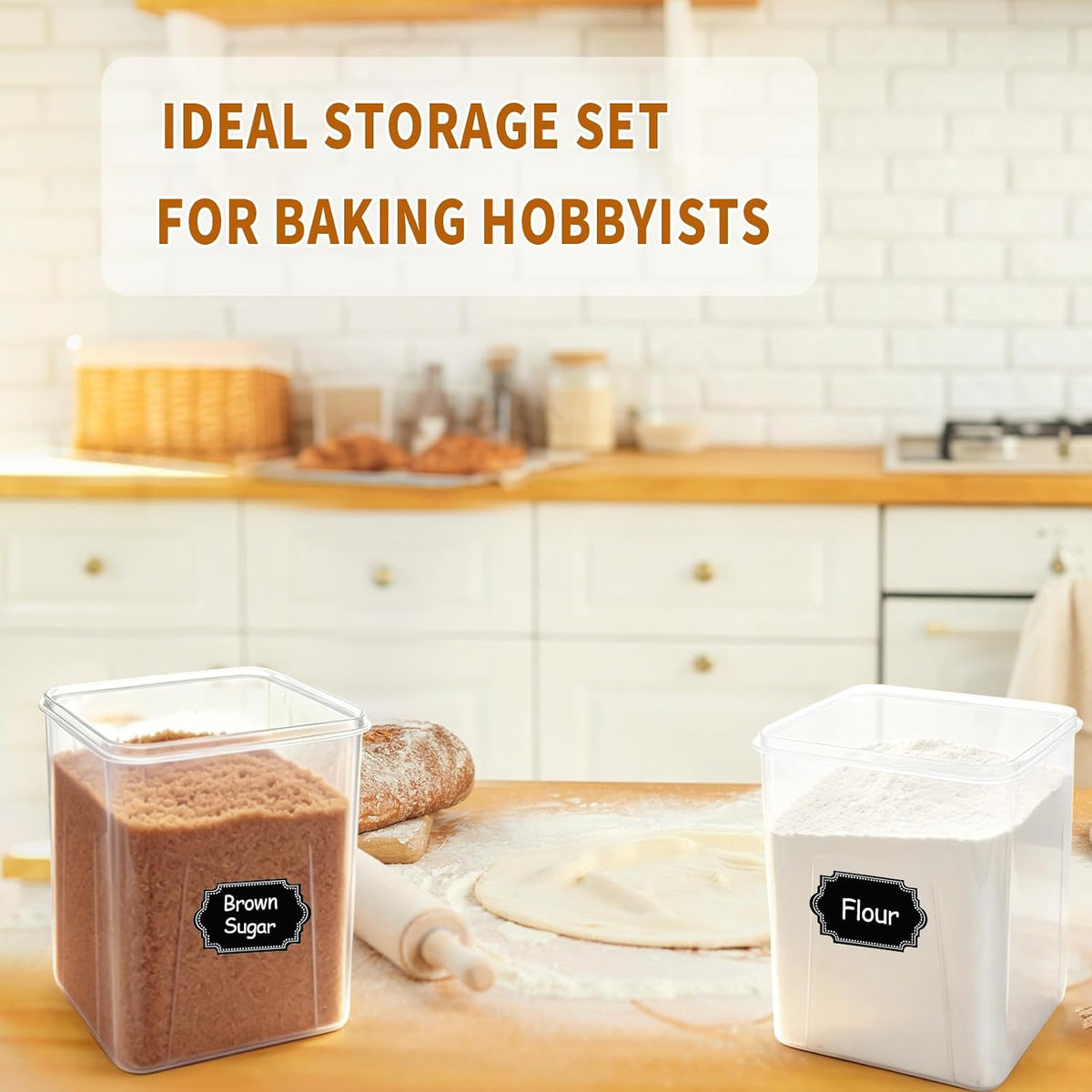 Flour Sugar Storage Containers, 10 Pack Large Airtight Food Storage Containers – detail