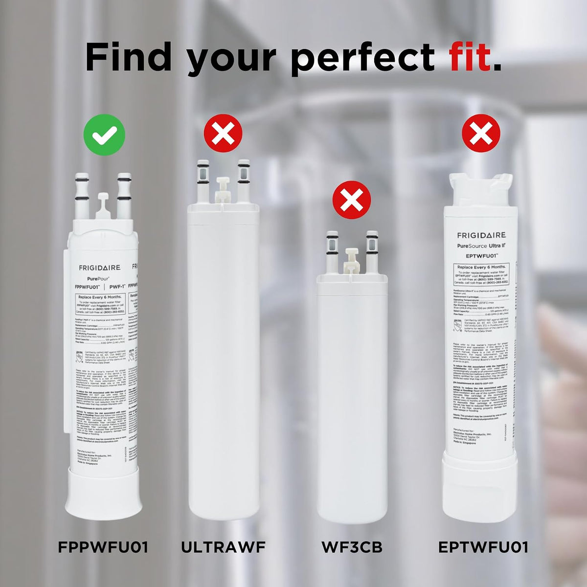 Frigidaire FPPWFU01 PWF-1 Refrigerator Water Filter Replacement, 1 Count – alternate view