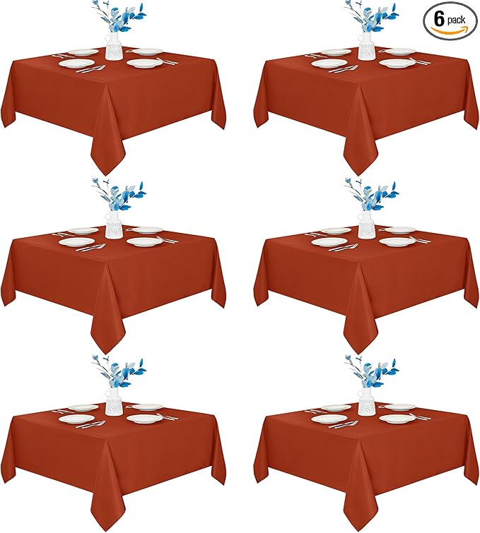 Tablecloths, Square Rust Polyester, 70 x 70 Inch