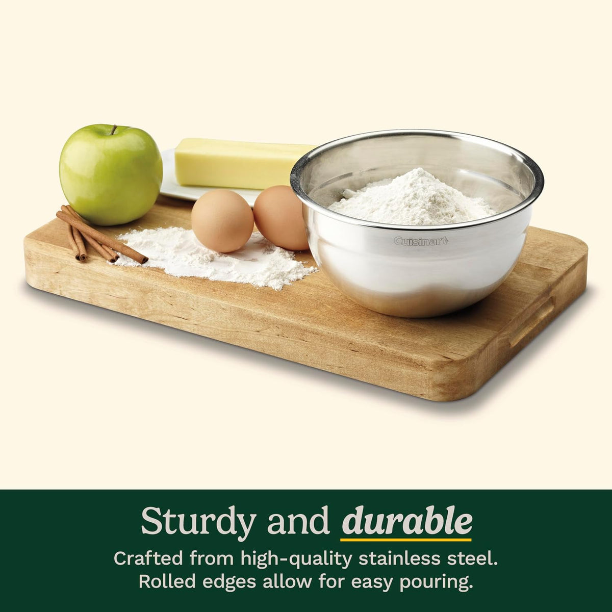Mixing Bowl Set, Nesting Bowls, Stainless Steel, 3-Piece – features