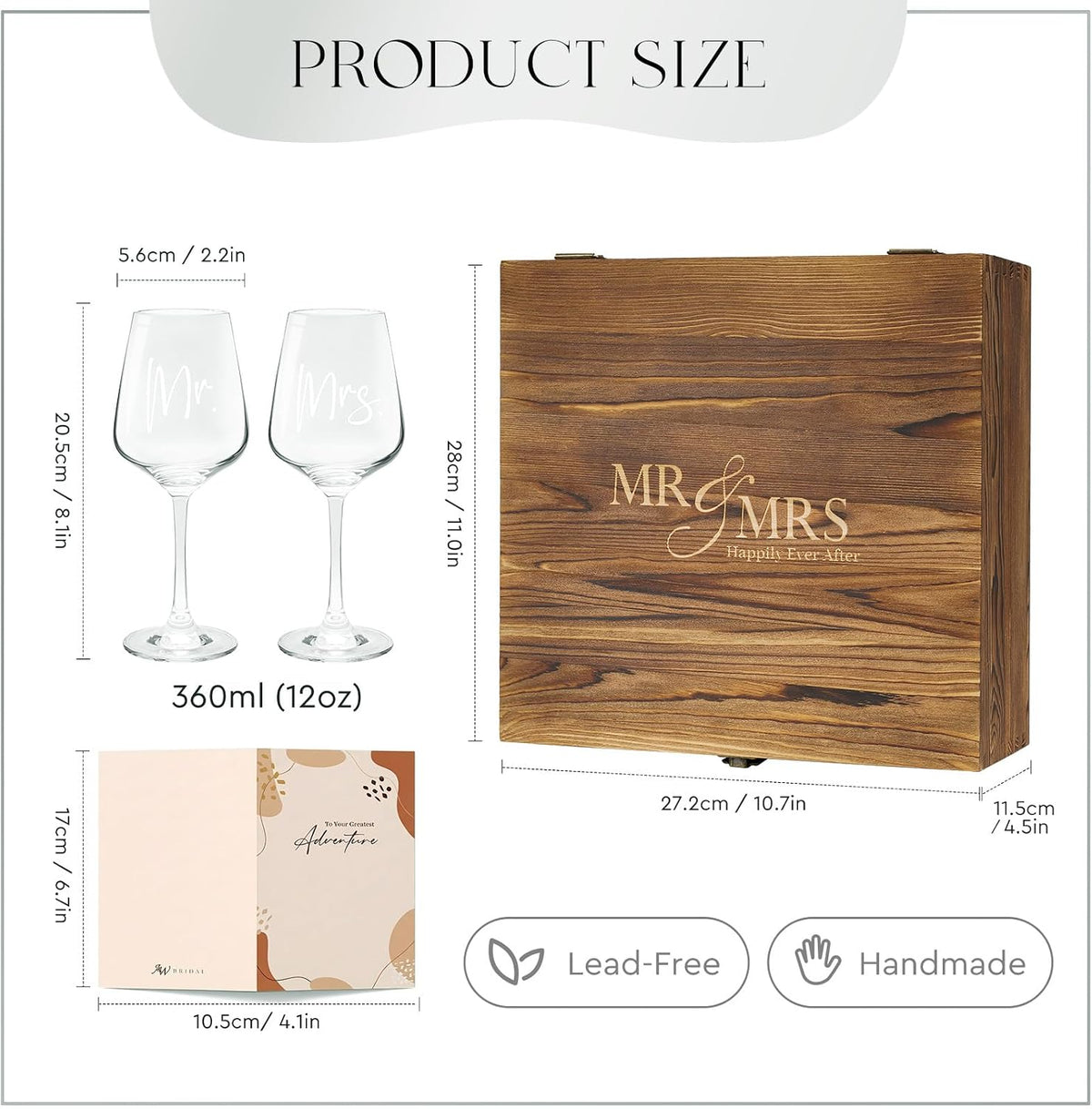 Mr and Mrs Wine Glasses, Bridal Shower Wedding Gifts for Couples – detail
