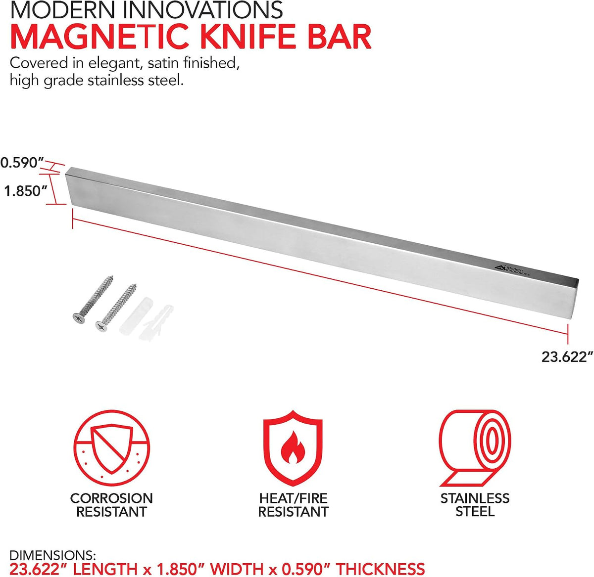 Magnetic Knife Holder for Wall and Fridge - 24" Knife Magnetic Strip, Magnet – detail