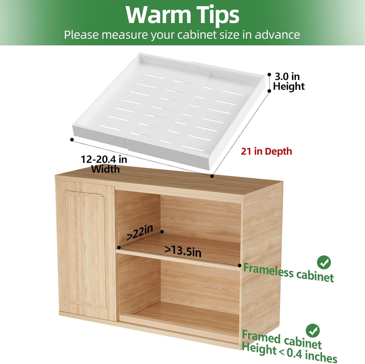 4 Pack Expandable Pull Out Cabinet Organizer,21" Deep – detail
