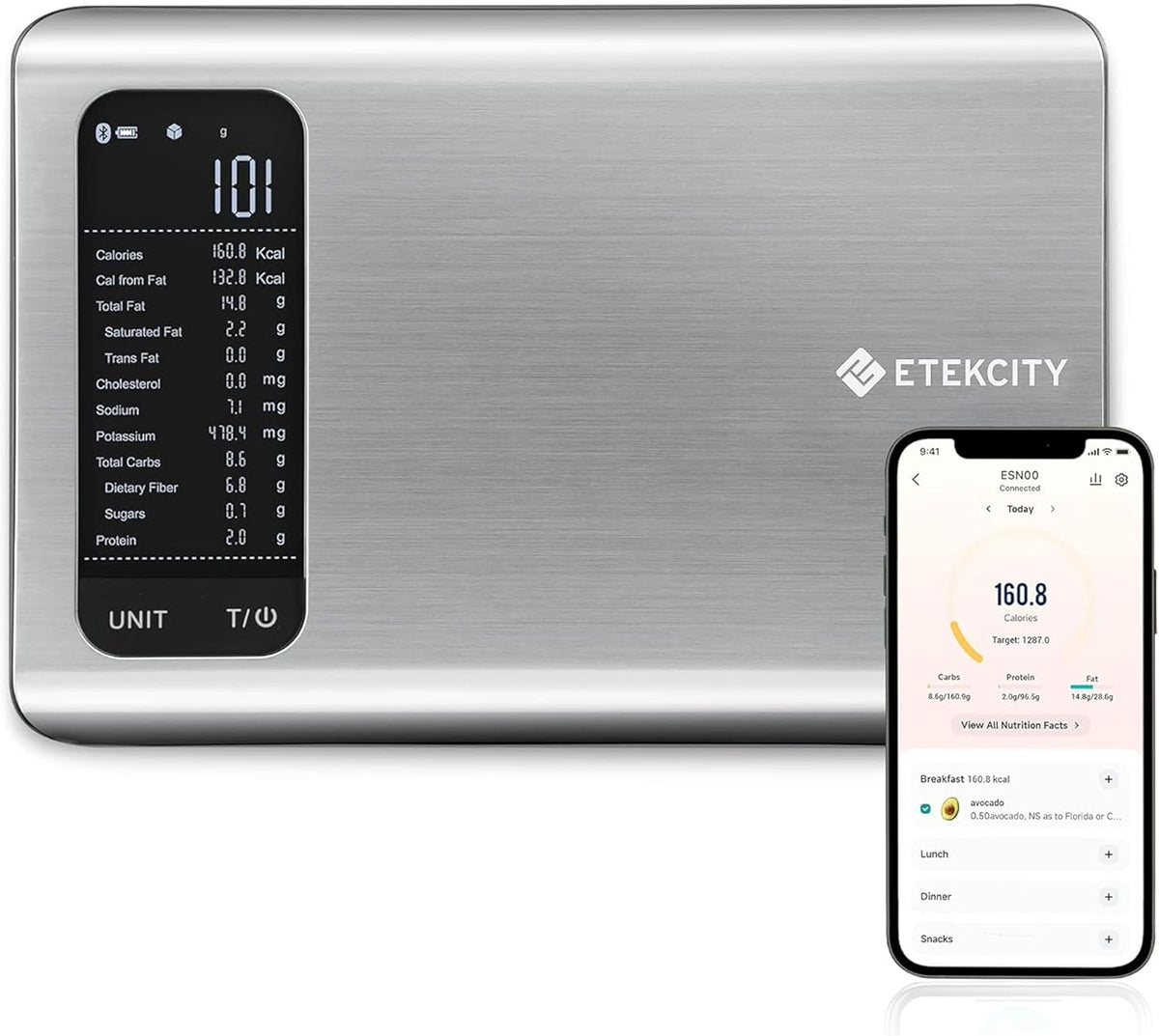 Food Kitchen Scale with Nutritional Calculator, Smart App, 11lb