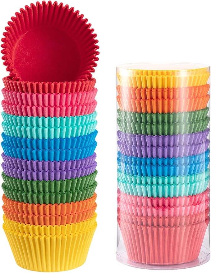 Baking Cups for Jumbo Pans, 400 Count, 8 Solid Colors