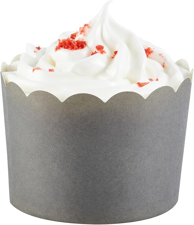 Baking Cups - 10 Ounce Gray Paper Cupcake Liners, 200 Count