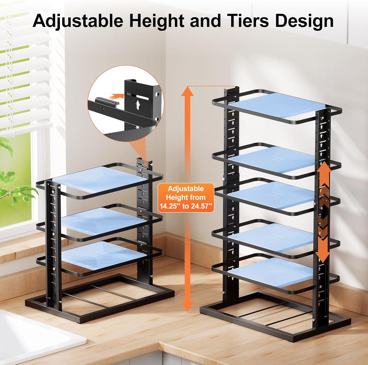 Pots and Pans Organizer for under Cabinet, 6-Tier Heavy Duty Pan Pot Organizers – alternate view