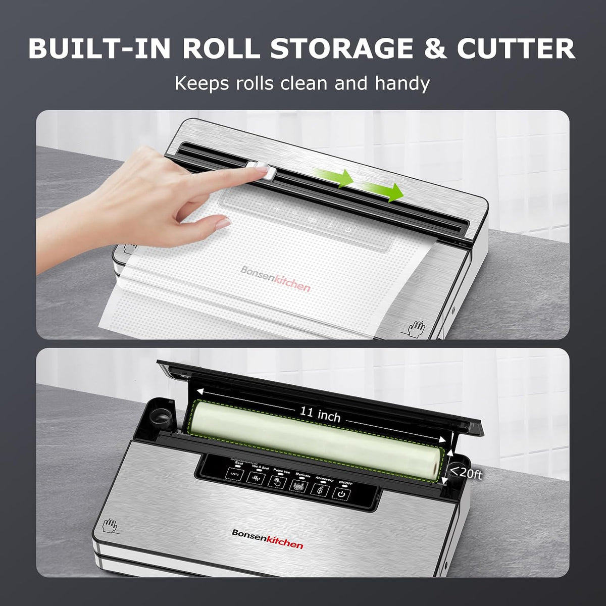 Vacuum Sealer Machine,80 kPa Powerful Suction,Silver – alternate view