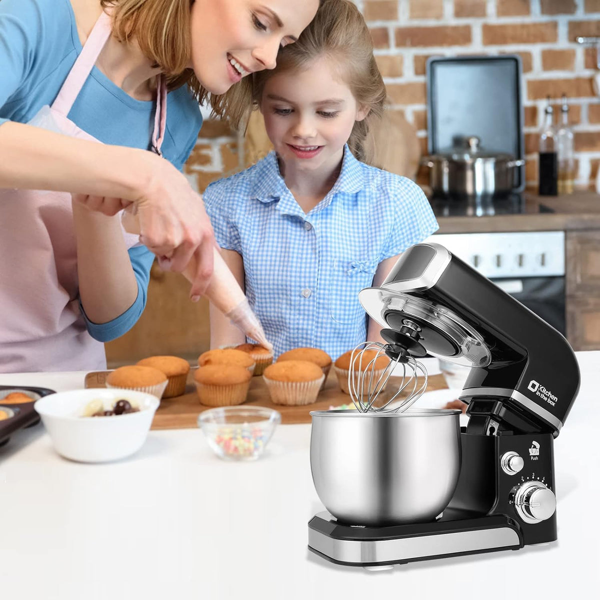 Stand Mixer,3.2Qt Small Electric Food Mixer,6 Speeds Portable Lightweight – size reference