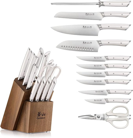 Cangshan HELENA Series German Steel Forged Knife Block Set (12-Piece, White), Oprah's Favorite Things 2023