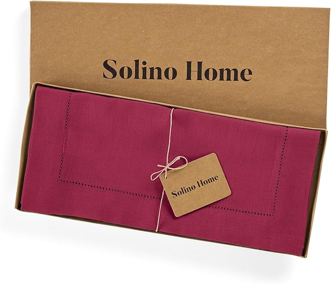 Table Runner, 100% Pure Linen, Beet, 14 x 60 Inch