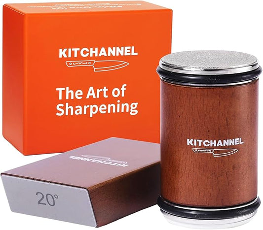 Rolling Knife Sharpener Kit – Fast, Easy Diamond & Ceramic Manual Sharpener | 15° & 20° Angle Guides for Kitchen & Chef’s Knives – Sharpens All Steel Blades