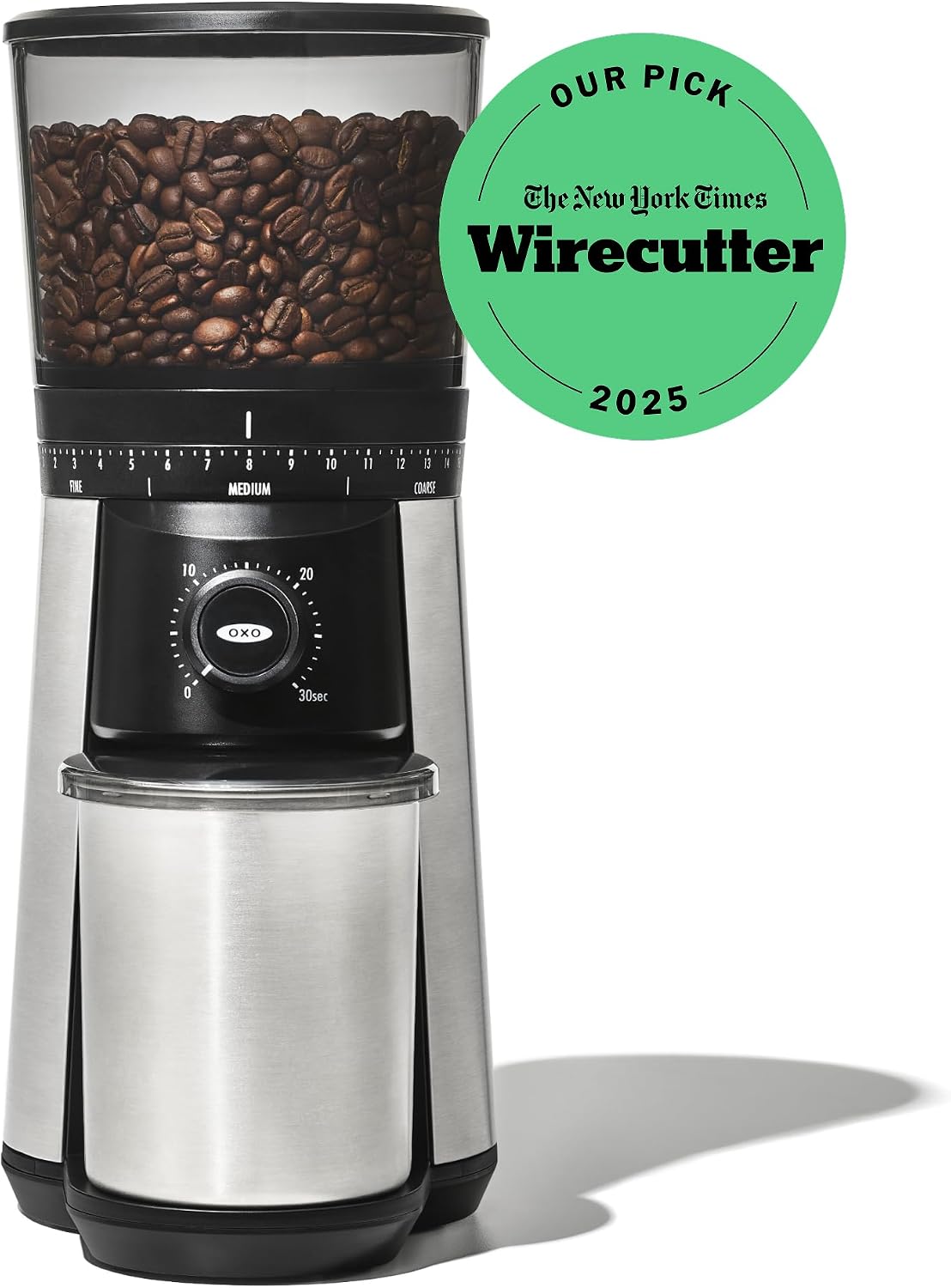 Brew Conical Burr Electric Coffee Bean Grinder - 12 Oz, Silver – another angle