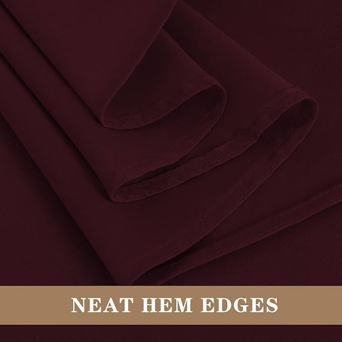 Tablecloths 6 Pack, Burgundy Square Polyester, 70 x 70 Inch
