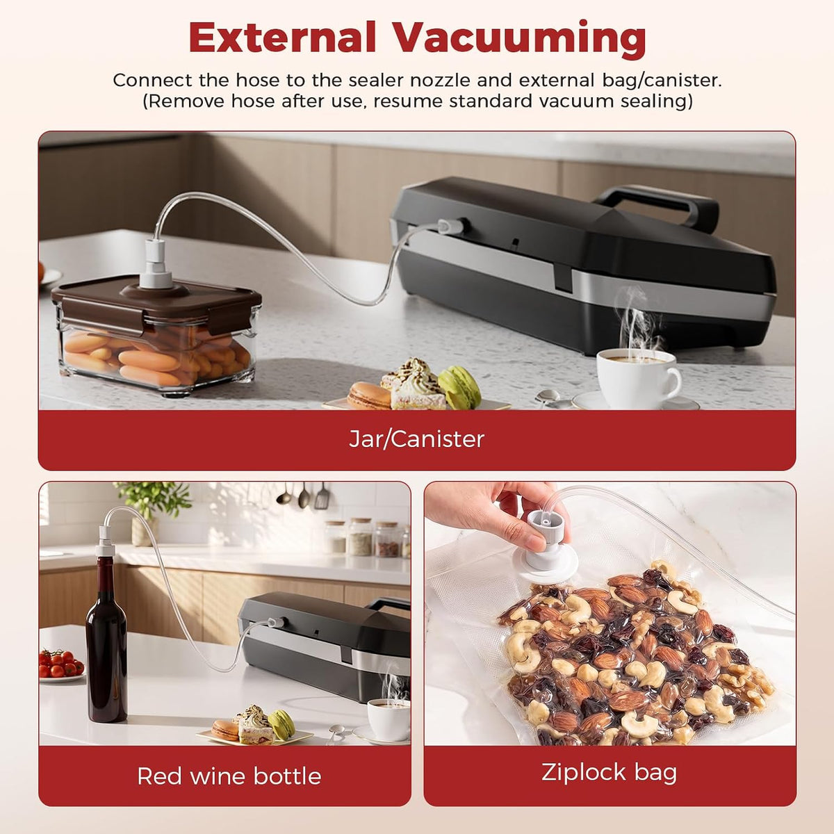 Vacuum Sealer Machine, 230W 95KPa Food Sealer Built-in Cutter & Bag Storage – alternate view
