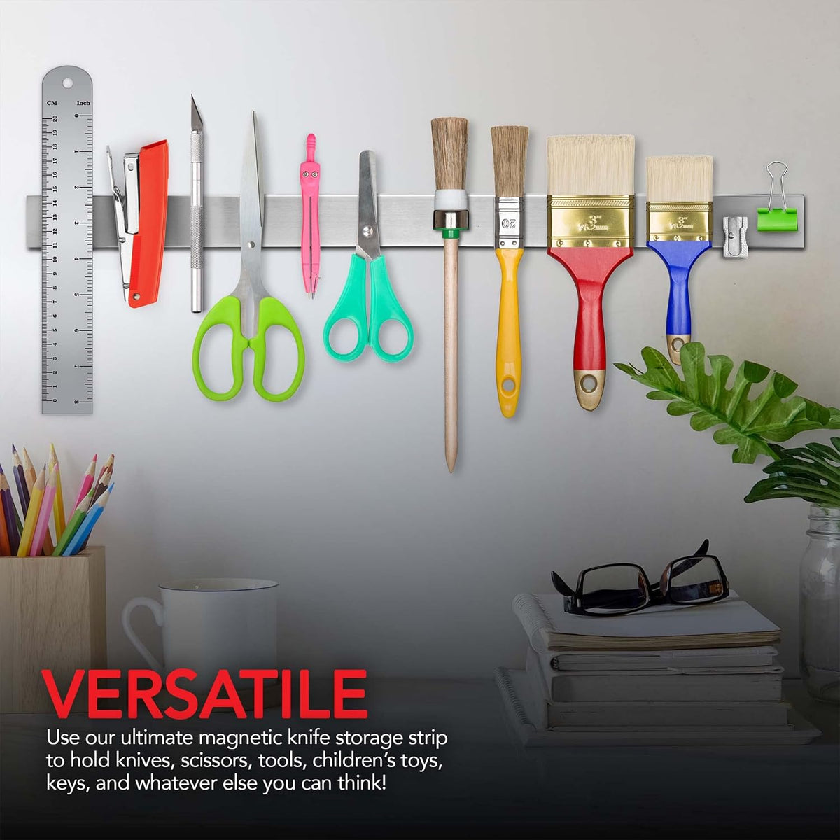 Magnetic Knife Holder for Wall and Fridge - 24" Knife Magnetic Strip, Magnet – features