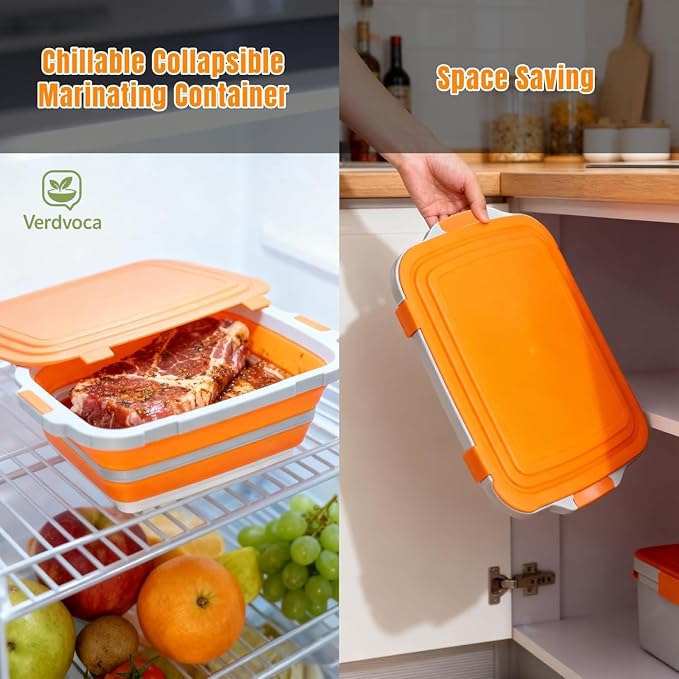 30L Orange & 16L Orange Collapsible BBQ Prep Tub - Image 9