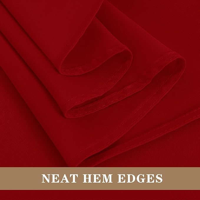 Tablecloths, Red Square Polyester, 6 Pack for Coffee and Dining Tables