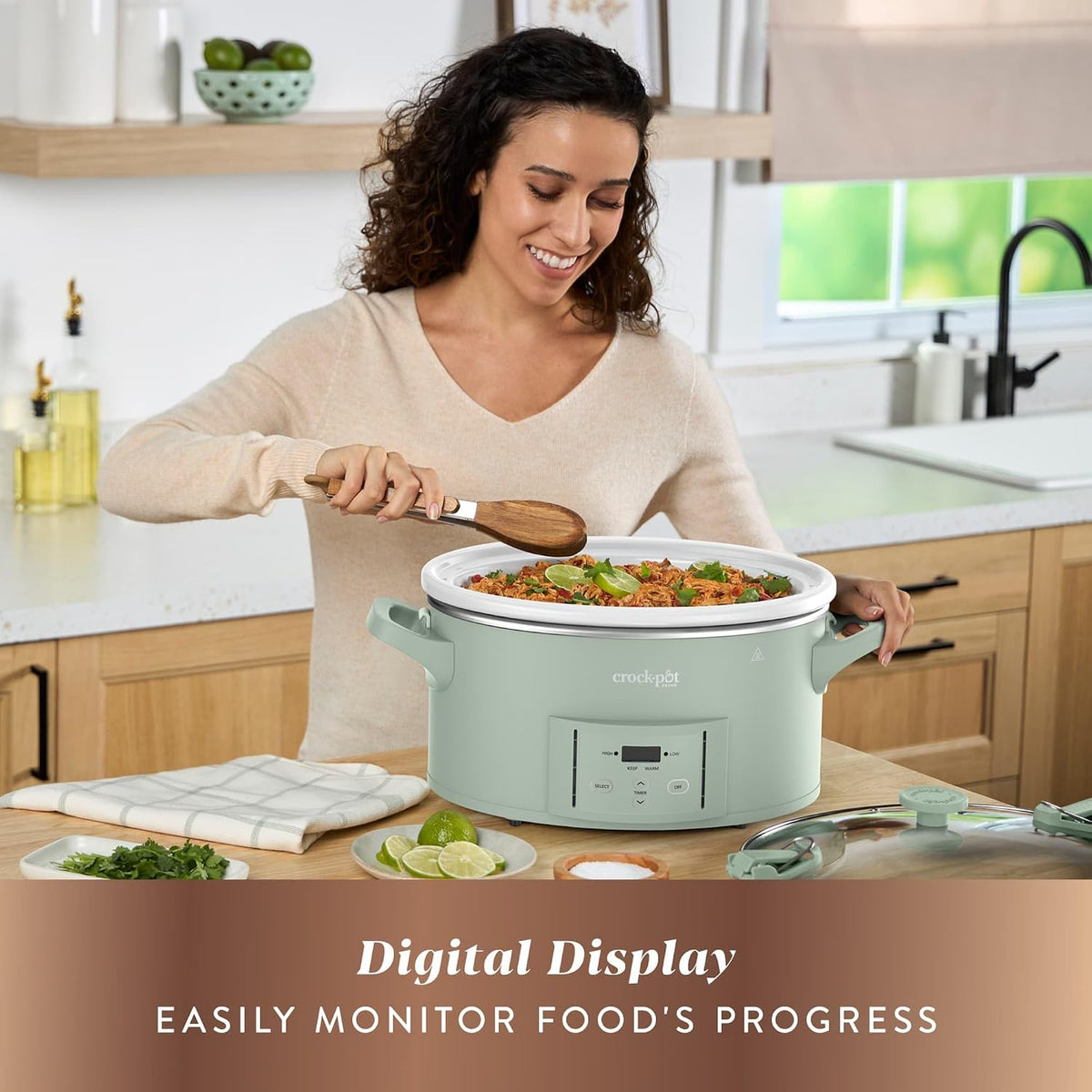 Design Series 7-Quart Programmable Slow Cooker, Desert Sage Green – alternate view