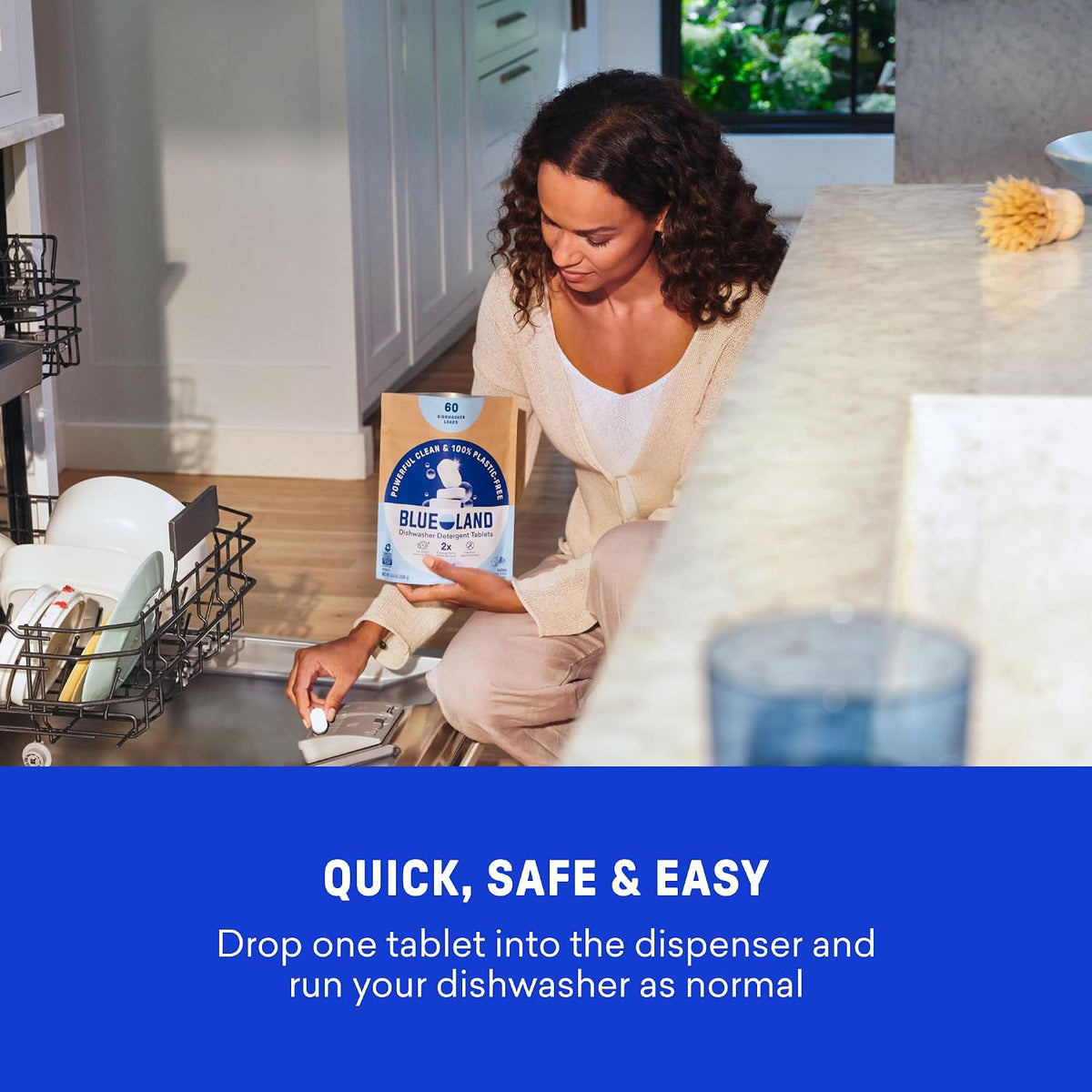 100% Plastic-Free Dishwasher Detergent Tablets 120ct, Free & Clear – another angle