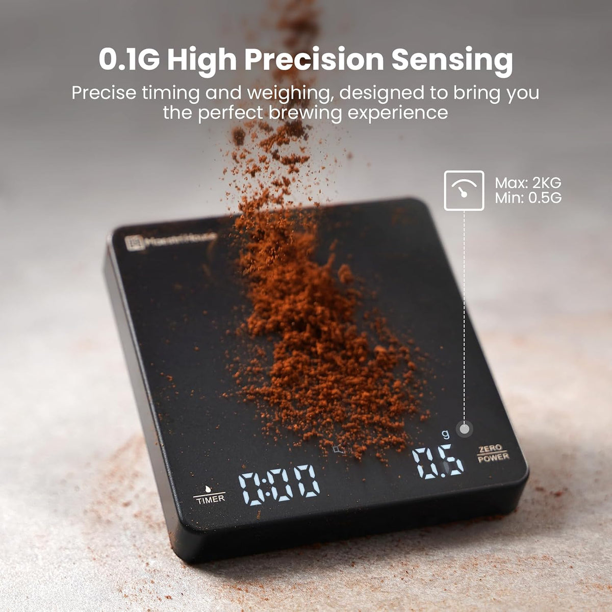 S1 Mini Espresso Coffee Scale with Timer, 2kg/0.1g – alternate view