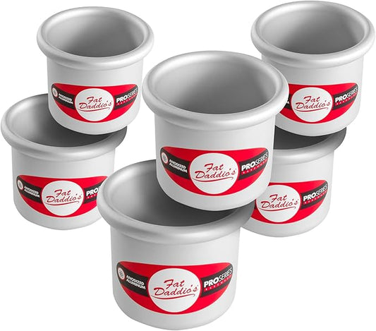 Fat Daddio's PRD-33CASE Anodized Aluminum Round Cake Pans, 3 x 3 inch, Set of 6