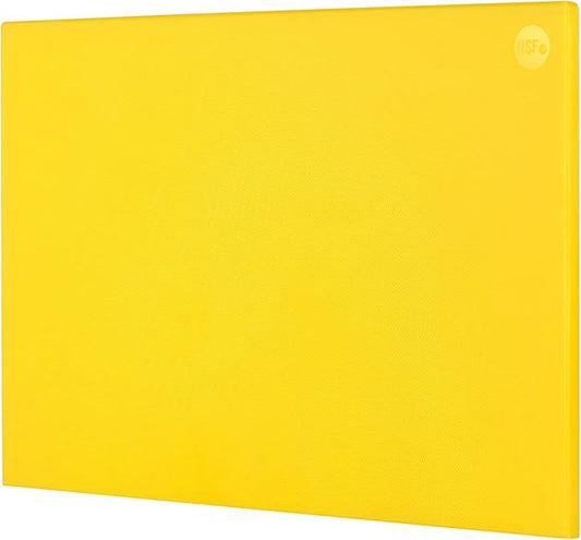 CURTA Cutting Boards for Kitchen, 20" x 14" x 0.5" Yellow Color Coded Plastic Commercial Chopping Board with Anti Slip Surface Dishwasher Safe