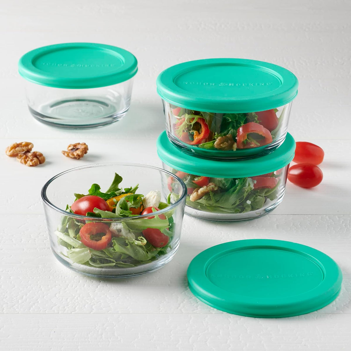 2 Cup Glass Storage Containers with Lids, Set of 4 Glass Food Storage – detail