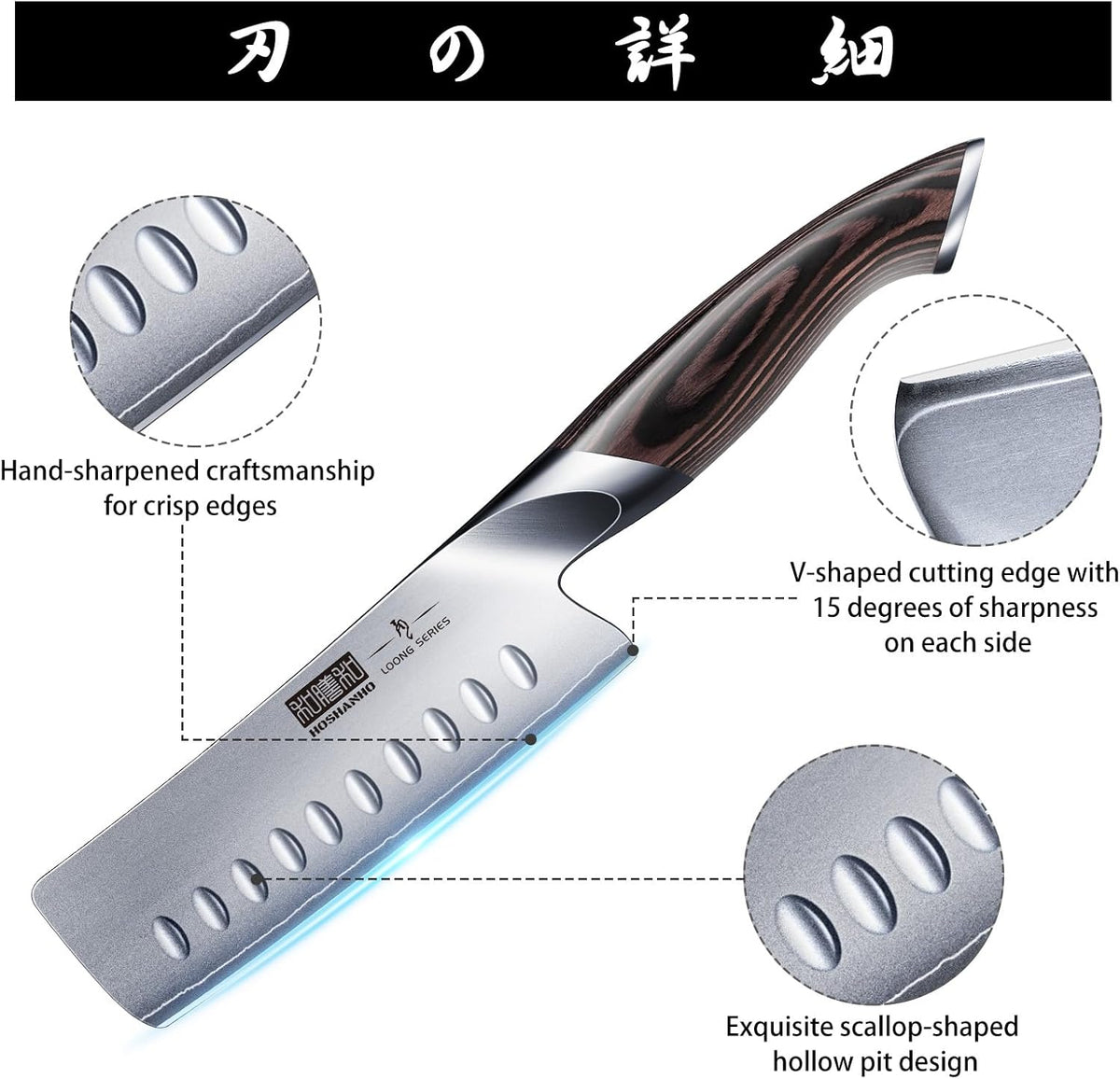 5.5 Inch Nakiri Knife, Ultra Sharp Japanese Kitchen Chef Knife – detail