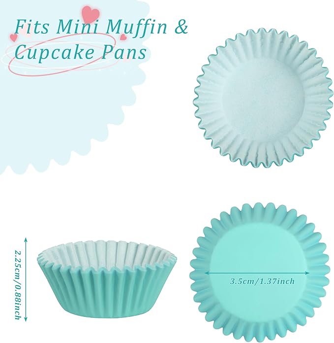Baking Cups, 1000 Pieces, 1.4-Inch Mini Cupcake Liners, Rainbow Paper