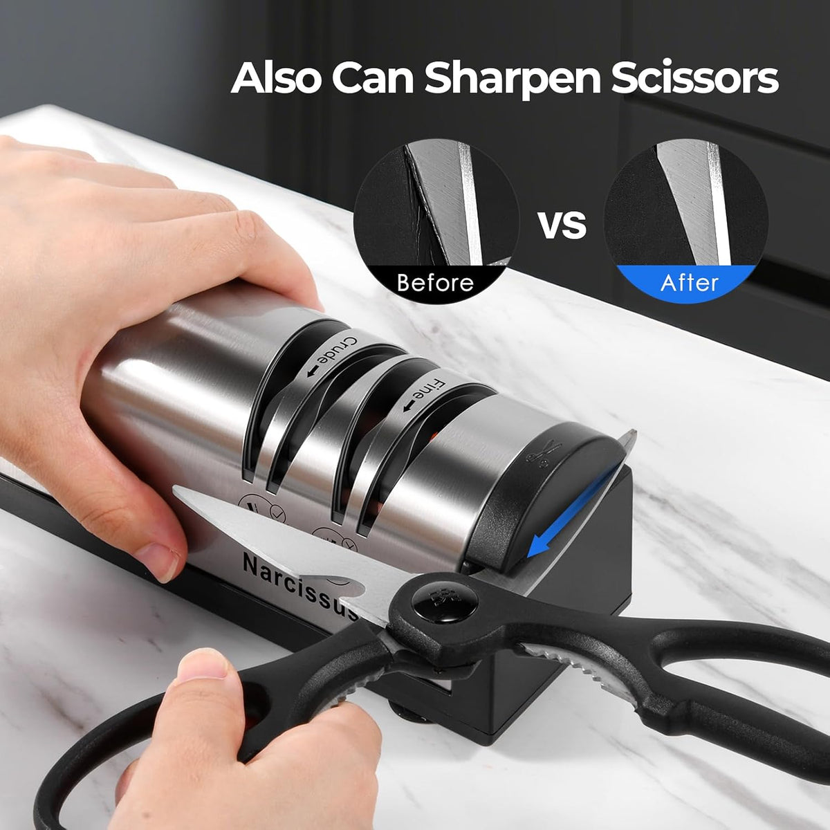 Knife Sharpener, Professional 2 Stage Electric Knife Sharpener for Quick – features