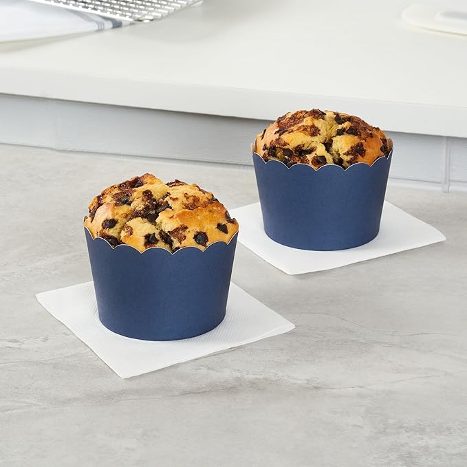 Paper Baking Cups, 200 Count Midnight Blue Scalloped Cupcake Liners