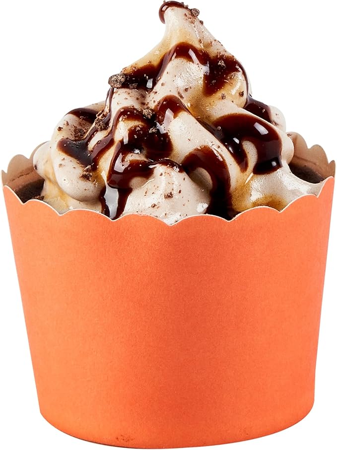 Baking Cups, 200 Count Orange Paper Cupcake Liners, Oven-Ready, Greaseproof