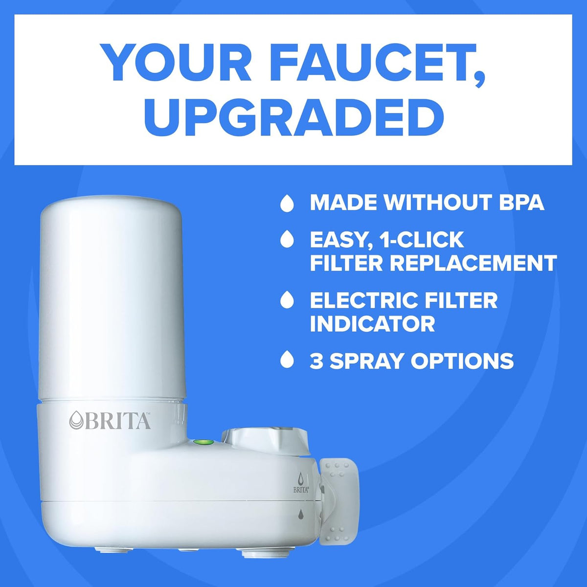 Elite Advanced White Faucet Water Filter System, 1 Filter – close-up