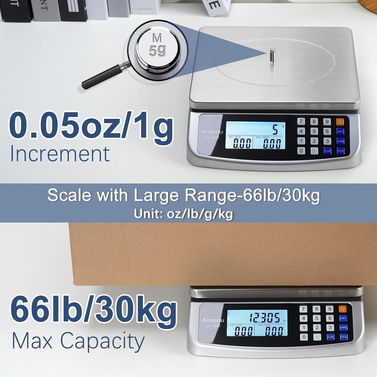 110lb Food Scale, Commercial Kitchen Scale with Price Computing – detail