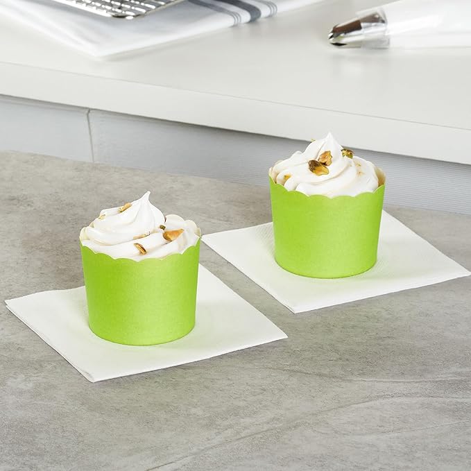 Baking Cups, 6 oz Eco Green Paper, 200 Count Pack