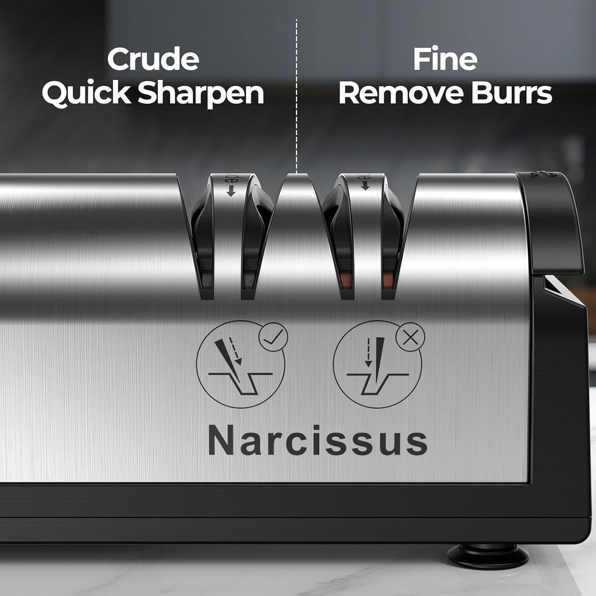 Knife Sharpener, Professional 2 Stage Electric Knife Sharpener for Quick – close-up