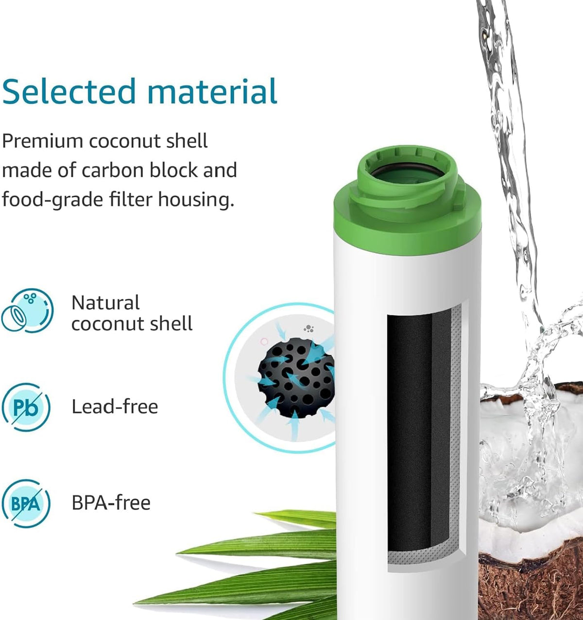 FQK1K Water Filter Replacement for GE FQK1K, FQK2J, 2 Pack – alternate view