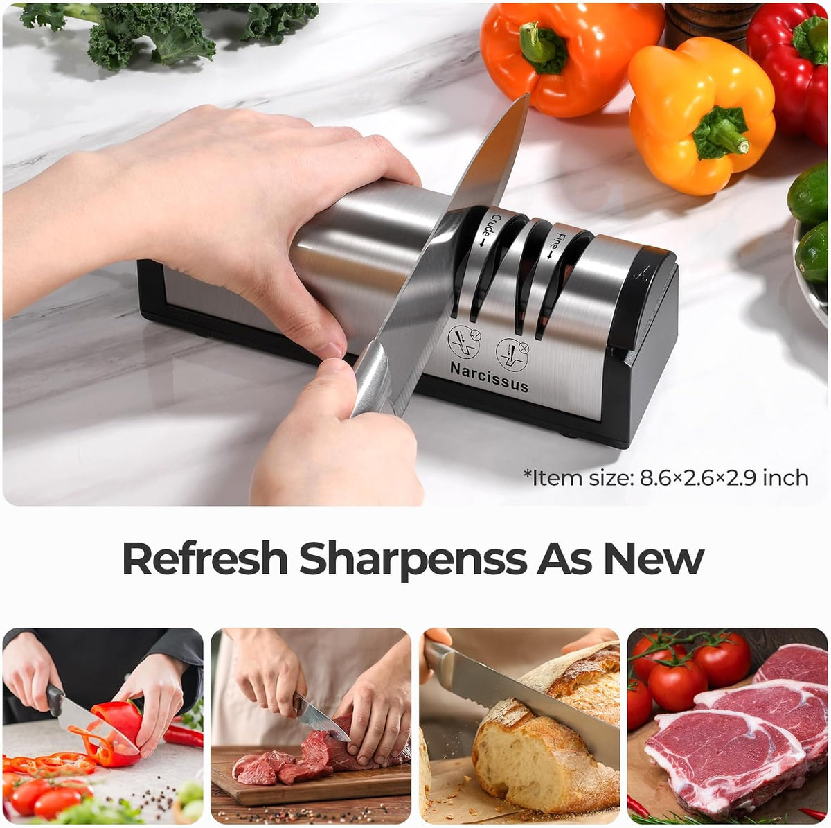 Knife Sharpener, Professional 2 Stage Electric Knife Sharpener for Quick – detail