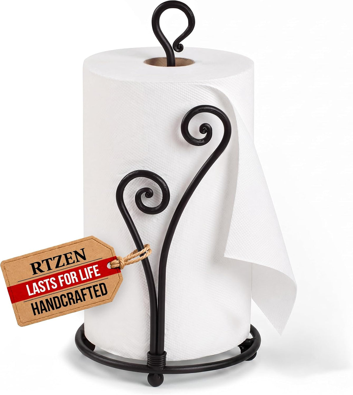Matte Black Paper Towel Holder Non-Slip Base Countertop