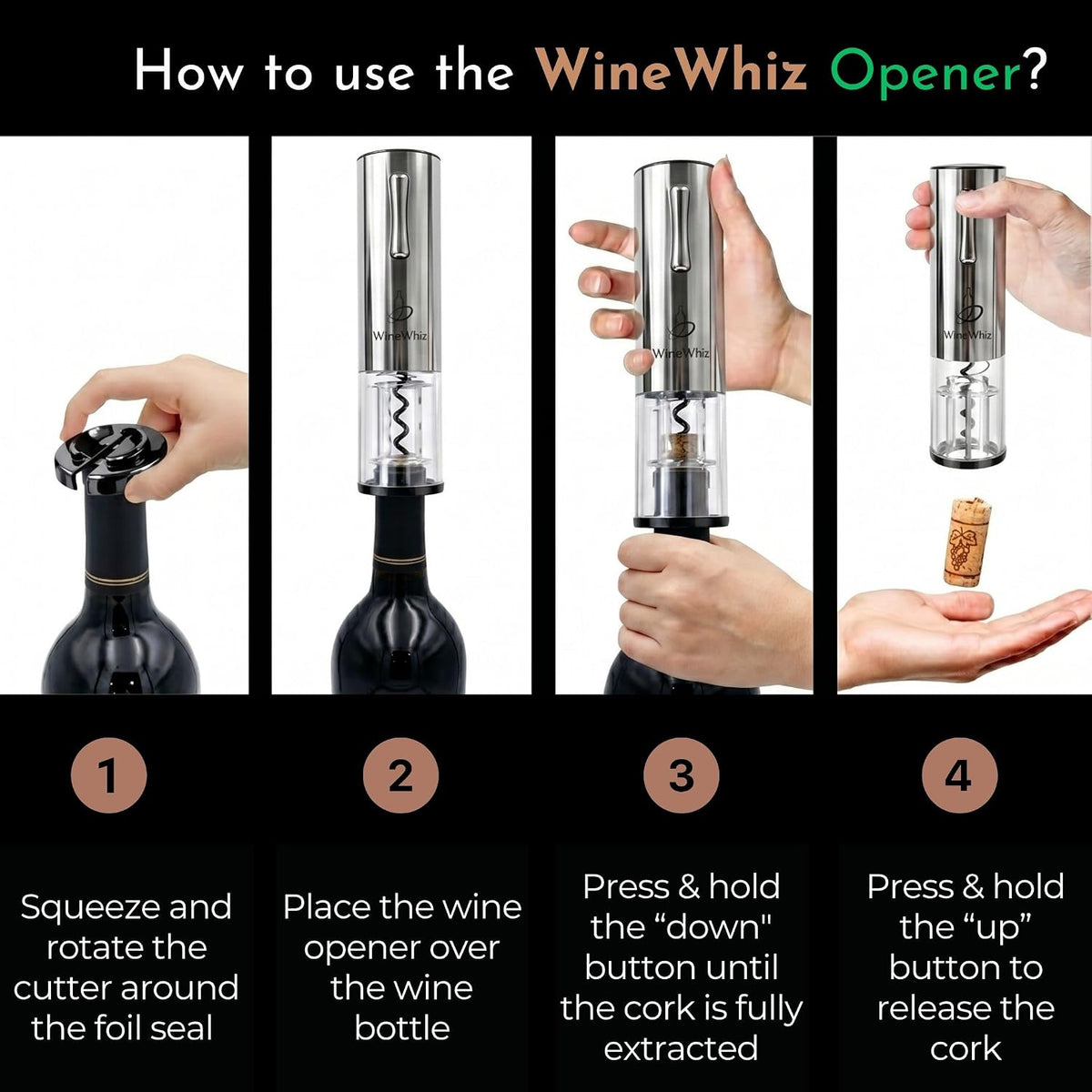 Electric Wine Aerator & Opener Set with Accessories, Rechargeable Automatic – set view