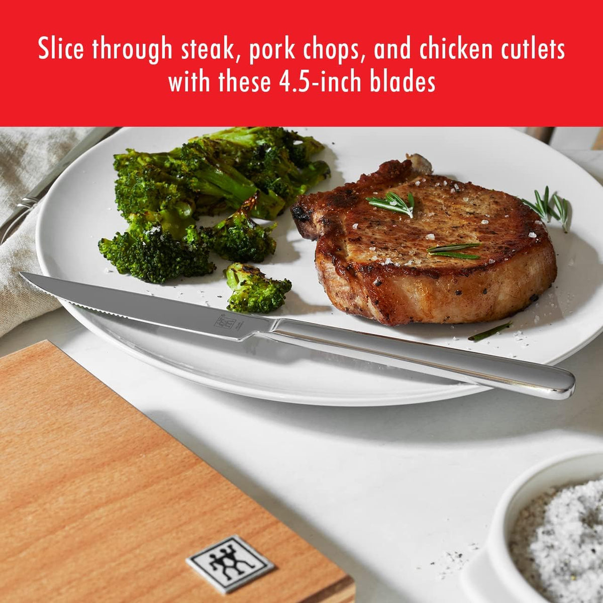 Ultra-Sharp Steak Knives Set of 8 with Wood Gift Box – detail