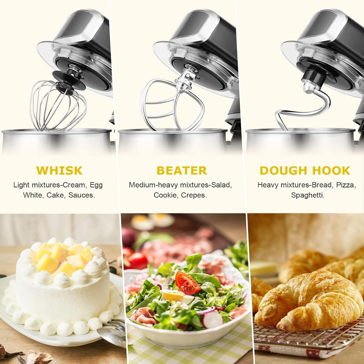 Stand Mixer,3.2Qt Small Electric Food Mixer,6 Speeds Portable Lightweight – alternate view