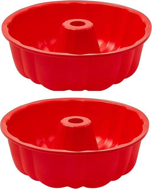 SOV silicone cake pan, silicone Cake Molds, Bakeware Non Stick 10 inch Pan for Jello,Gelatin,cake, Silicone Baking Molds for Cakes, Round Baking Pan (2 packs)