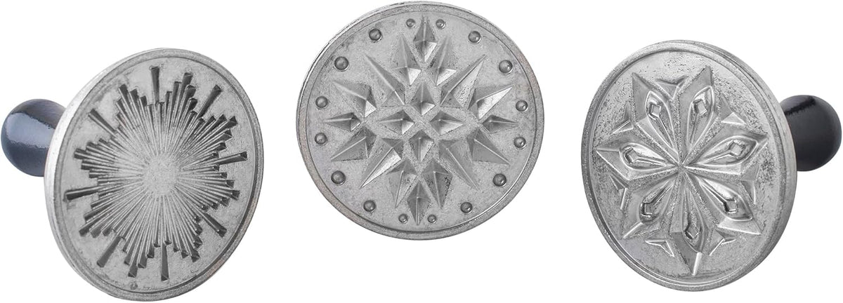 Starry Night Cookie Stamps (Set of 3), Sturdy Cast Aluminium Cookie Stamp Set