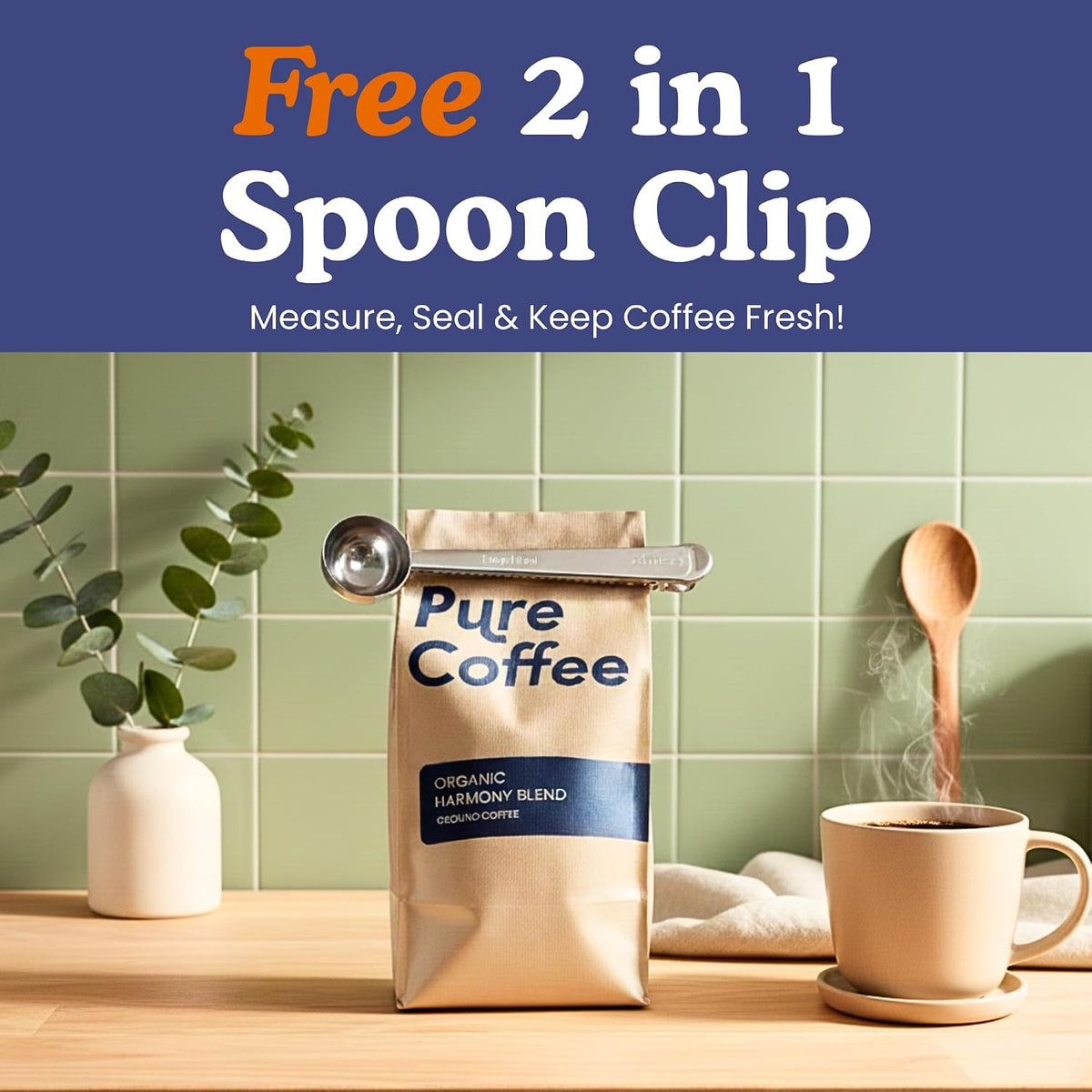 Non-Toxic Stainless Steel French Press, No Plastic or Heavy Metals, 34 oz – another angle