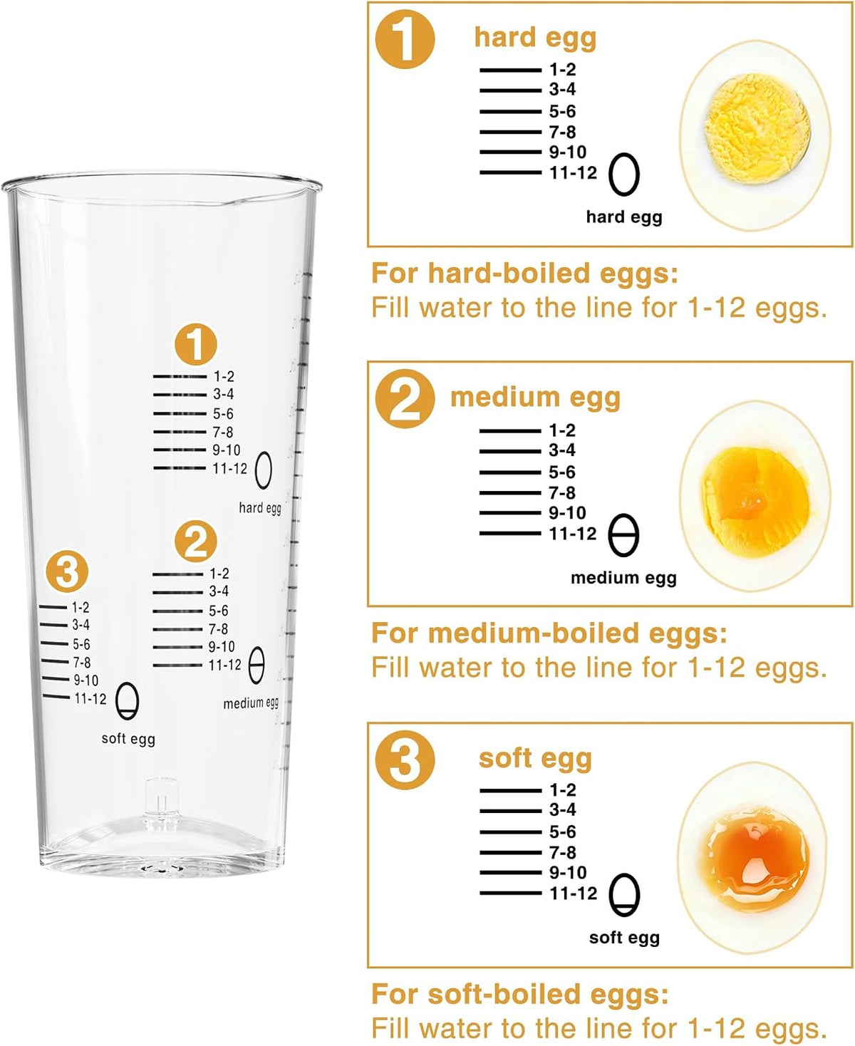 Rapid Egg Cooker Electric 12 Eggs Capacity, Soft, Medium, Hard Boiled, Poached – alternate view